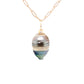 Multi-Ring Black Tahitian Pearl and Diamonds Gold Charm