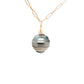Multi-Ring Grey and Tan Tahitian Pearl and Diamonds Gold Charm