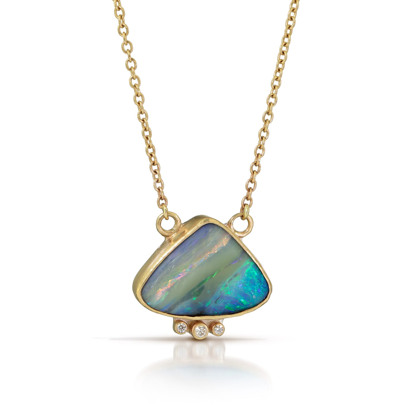 Opal and Diamonds Gold Necklace