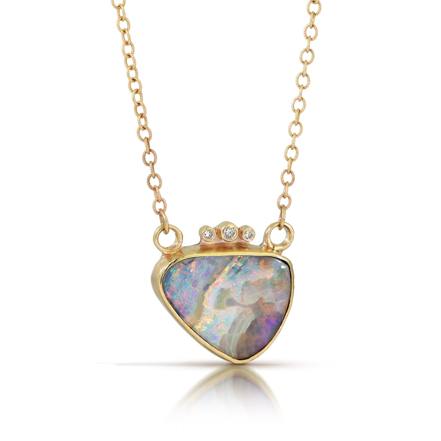 Australian Opal and Diamonds Gold Necklace