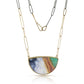 Agate and Chrysoprase Gold Inlay Necklace