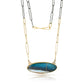 Opalized Wood and Diamonds, Gold Kintsugi Necklace