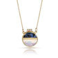 Pietersite, Opal, and Diamonds Gold Inlay Necklace