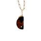 Peanut Obsidian and Diamond Gold Moon Charm