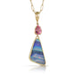 Opal and Pink Tourmaline Gold Pendant