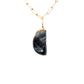 Pietersite moon charm with diamond 14k gold