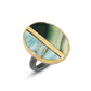 Larimar and Royal Imperial Jasper Gold Inlay Kintsugi Ring