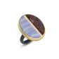 blue lace agate gold inlay ring