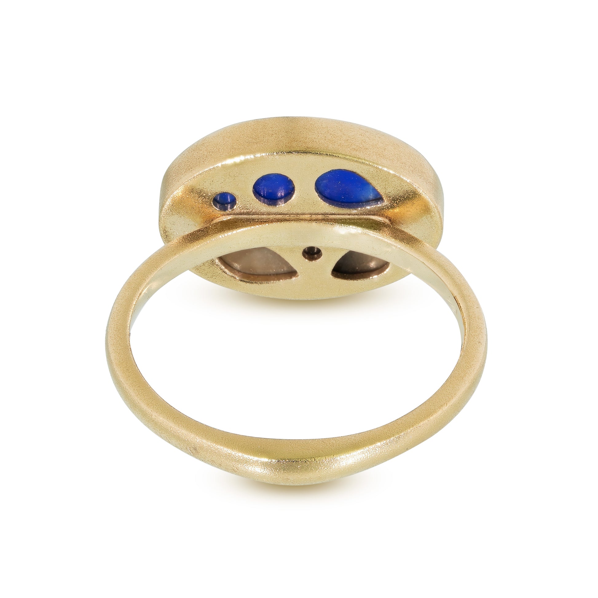Lapis, Polychrome, and Diamonds Equinox Intarsia Gold Ring