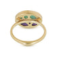 Purple Jade, Amazonite, and Diamonds Equinox Intarsia Gold Ring