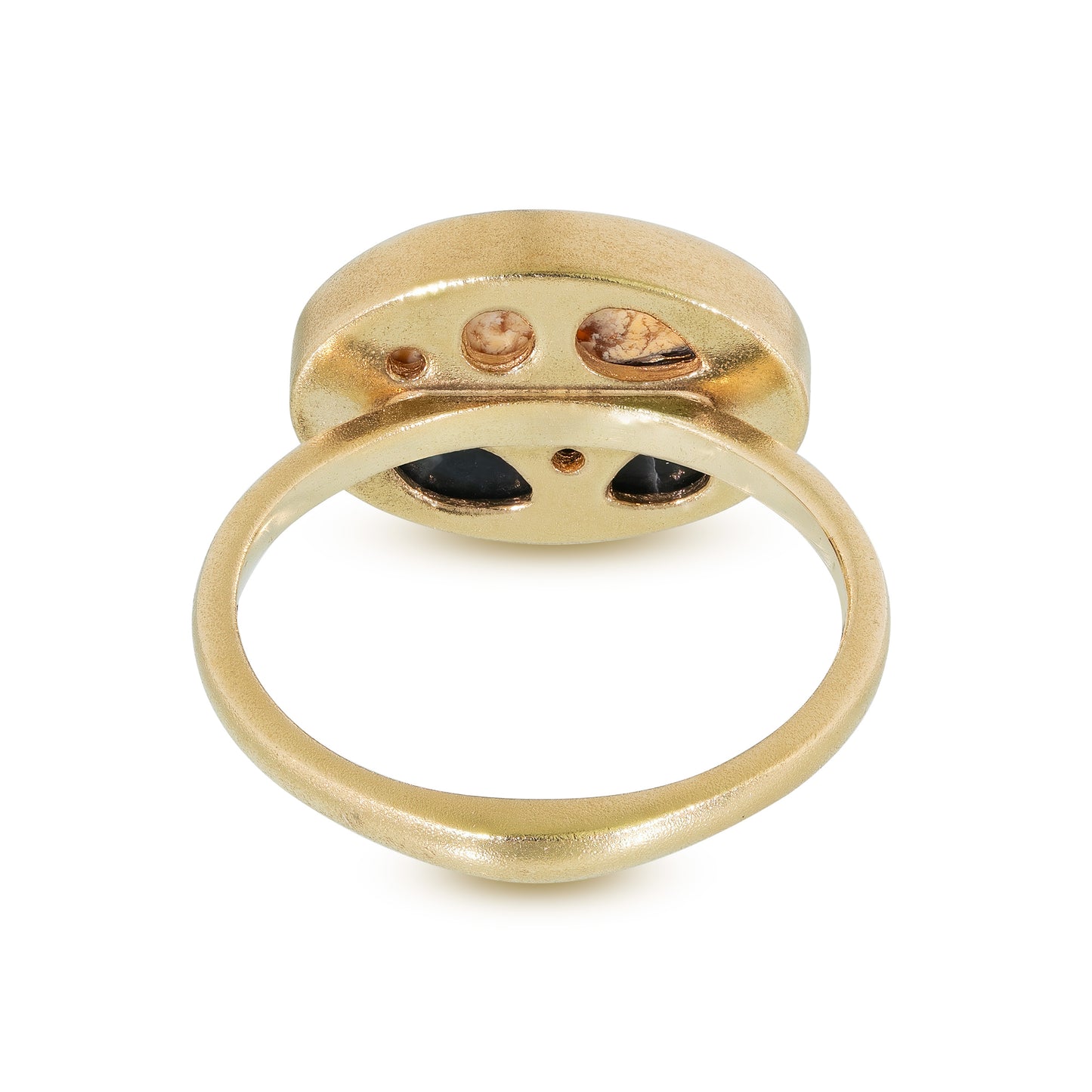 Guatemalan Jade, Agate and Diamonds Equinox Intarsia Gold Ring