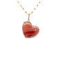 Rhodochrosite and Diamond Gold Heart Charm