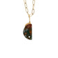 Bloodstone and Diamond Gold Moon Charm