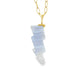 Blue Lace Agate and Diamond Gold Bolt Charm