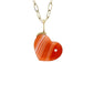 Carnelian and Diamond Gold Heart Charm