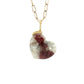 Garnet in Quartz and Diamond Gold Heart Charm
