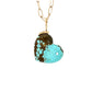 Turquoise with Matrix and Diamond Gold Heart Charm