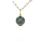 Multi-Ring Grey and Tan Tahitian Pearl and Diamonds Gold Charm