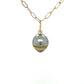 Silver and Creme Tahitian Pearl and Diamonds Gold Charm