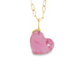 Pink Tourmaline and Diamond Gold Heart Charm