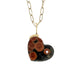 Peanut Obsidian and Diamond Gold Heart Charm