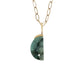 Emerald and Diamond Gold Moon Charm