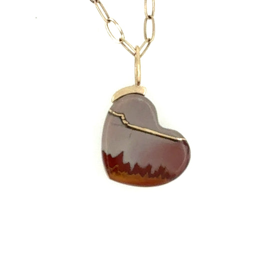 Norrena Jasper Gold Kintsugi Heart Charm