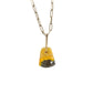Bumble Bee Jasper and Diamond Gold Pebble Charm