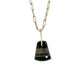 Blue Tiger Eye and Diamond Gold Pebble Charm
