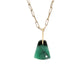 Emerald and Diamond Gold Pebble Charm