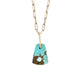 Turquoise and Diamond Gold Pebble Charm