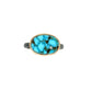 Turquoise and Diamond Elliptical Orbit Gold Ring