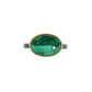 Malachite and Diamond Elliptical Orbit Gold Ring