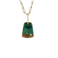 Parrot Wing Chrysocolla and Diamond Gold Pebble Charm