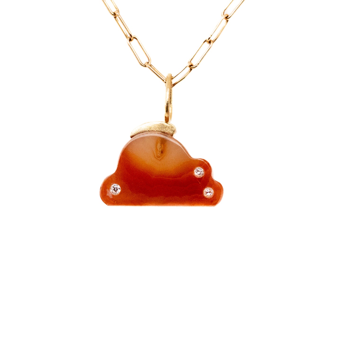 Golden Hour Agate and Diamonds Mini Gold Cloud Charm