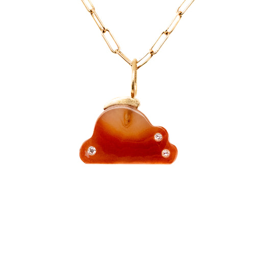 Golden Hour Agate and Diamonds Mini Gold Cloud Charm