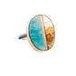 amazonite and java lace agate inlay gold ring