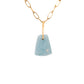 aquamarine gold diamond pebble charm