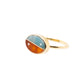 Aquamarine, Carnelian and Diamonds Equinox Intarsia Gold Ring
