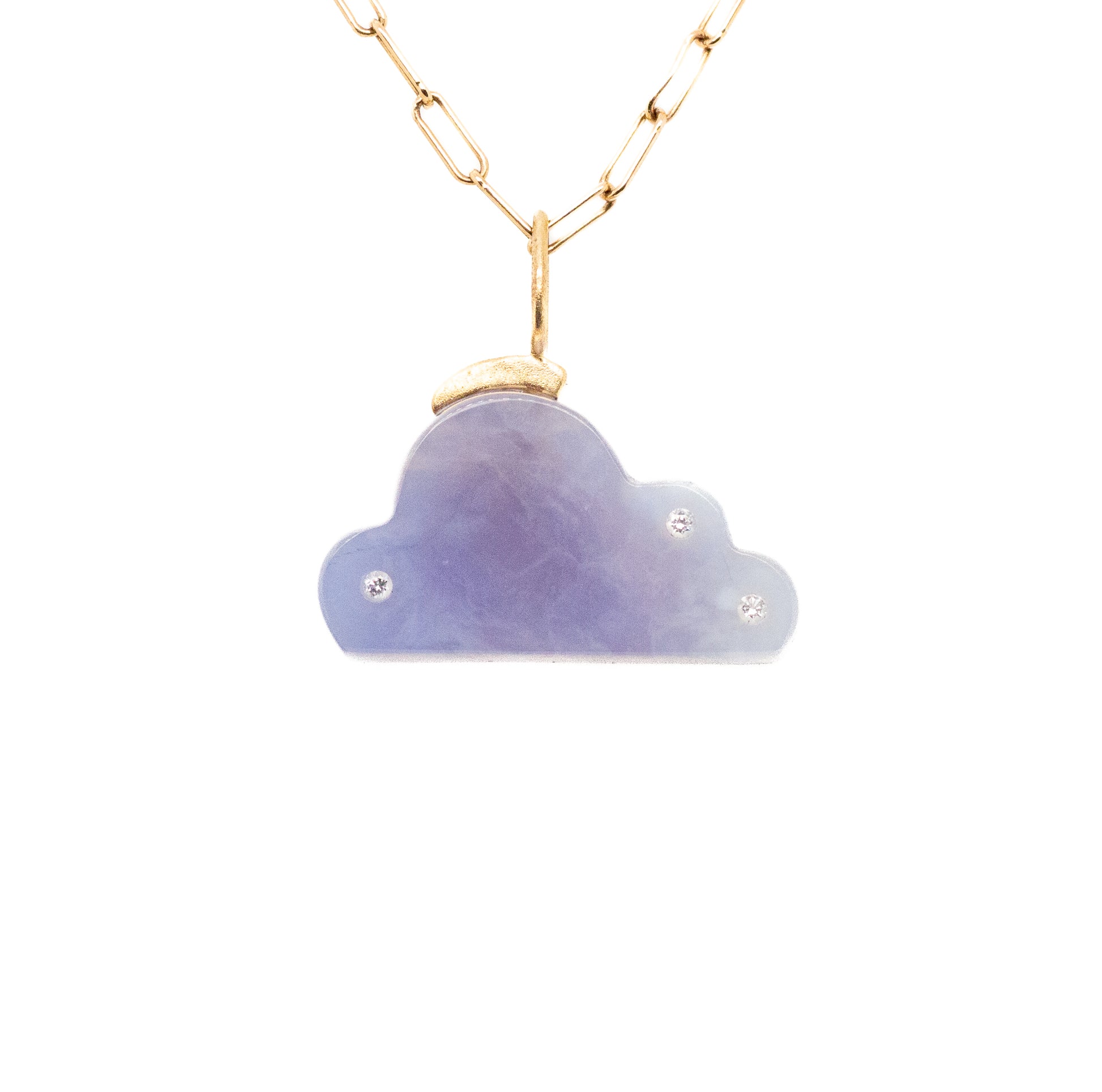 blue chalcedony cloud charm diamonds gold