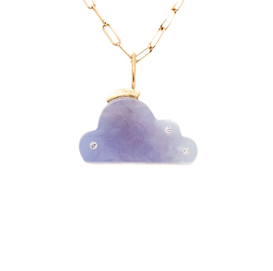 blue chalcedony cloud charm diamonds gold
