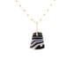 black onyx and diamond gold pebble charm