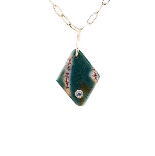 bloodstone gold diamond charm