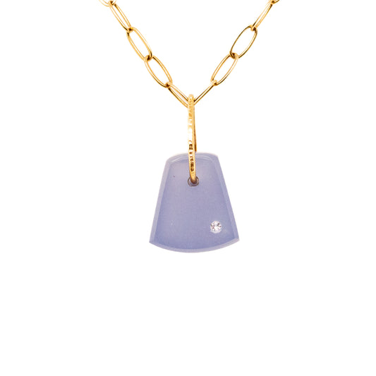 blue chalcedony gold diamond pebble charm