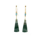 Blue Mountain Jasper, Topaz and Diamond Gold Triangle Earrings