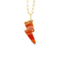 Carnelian and Diamond Gold Bolt Charm