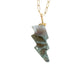 Moss Agate and Diamond Gold Bolt Charm