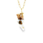 Polkadot Agate and Diamond Gold Bolt Charm