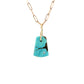 Turquoise and Diamond Gold Pebble Charm