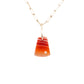 carnelian and diamond gold pebble charm